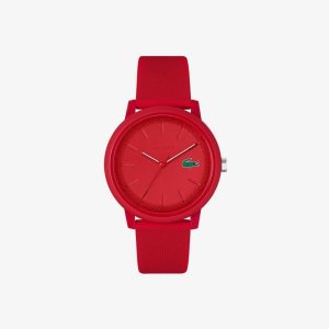 Lacoste 12.12 Red Silikon Rem Röda | FKMJO-5802