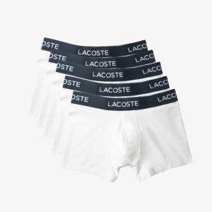 Lacoste 5-pack Stretch Bomull Trunks Vita | UTNSI-0526