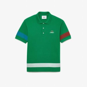 Lacoste AWAKE NY Color-block Bomull Pique Gröna | YQIPF-0526