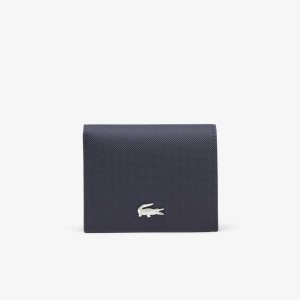 Lacoste Anna Small Snap Folding Wallet Blå Mörkröda | LCZBO-0835