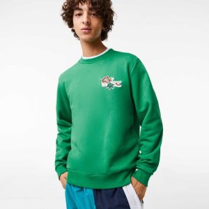 Lacoste Badge Organic Bomull Gröna | VLGKI-6905