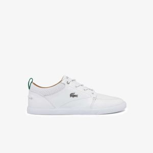 Lacoste Bayliss Läder Perforated Collar Vita Vita | HGBTY-2501