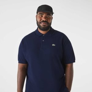 Lacoste Big Fit Bomull Petit Pique Marinblå Blå | FGLJH-9756