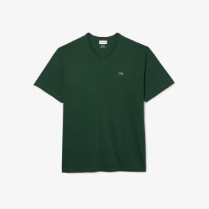 Lacoste Big Fit V-Neck Jersey Gröna | CNOJX-0526