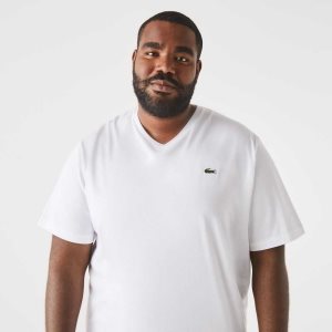 Lacoste Big Fit V-Neck Jersey Vita | RGPLA-4721