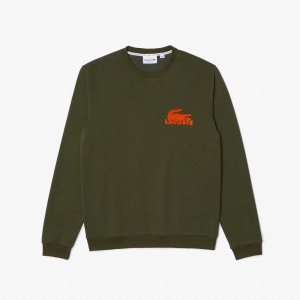 Lacoste Bomull Fleece Lounge Khaki Gröna Orange | XPNOC-5087