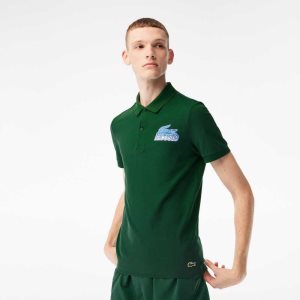 Lacoste Bomull Mini-Pique Gröna | HLDFZ-2091