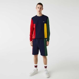 Lacoste Branded Bomull Fleece Blend Marinblå Blå Röda Gröna | AULDC-6857