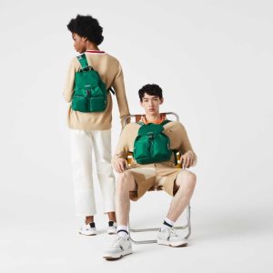 Lacoste Branded Nylon Flap Backpack Olika Färger | ETLUM-3924