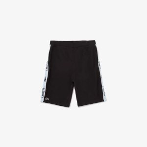 Lacoste Branded Organic Bomull Jersey Shorts Svarta | COKWV-8123