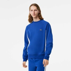 Lacoste Brushed Fleece Colorblock Blå Marinblå Blå Vita | XRSZP-5910