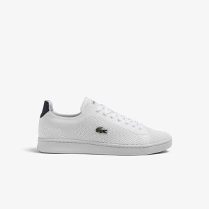 Lacoste Carnaby Piquee Vita Marinblå | JEWNQ-0732