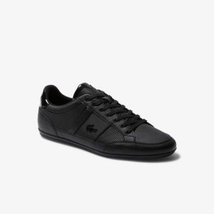 Lacoste Chaymon Perforated Läder Svarta Svarta | CUTQF-2173