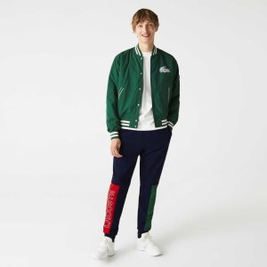 Lacoste Colorblock Bomull Fleece Blend Jogging Marinblå Blå Gröna Röda | UXHPZ-9862