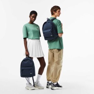 Lacoste Computer Compartment Backpack Marinblå | FWOVI-4316