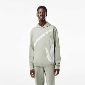 Lacoste Contrast Croc Hoodie Khaki Gröna | GLSDE-1698