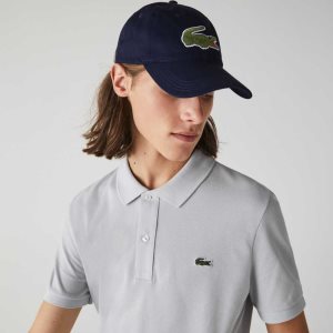 Lacoste Contrast Rem And Oversized Crocodile Bomull Marinblå Blå | WAJDN-6985