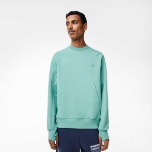 Lacoste Crew Neck Kangaroo Pocket Bomull Blend Mintgröna | BULPK-4958