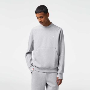 Lacoste Crew Neck Kangaroo Pocket Bomull Blend Grå | UNTAE-2518