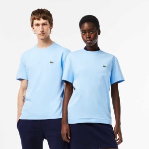 Lacoste Crew Neck Organic Bomull Blå | UYQKS-1470