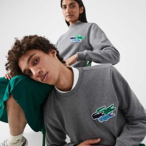 Lacoste Crew Neck Organic Bomull Grå | RTHNX-4178