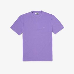 Lacoste Crew Neck Organic Bomull Pique Blend Lila | WHIKU-3487