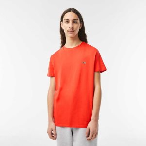 Lacoste Crew Neck Pima Bomull Jersey Orange | PFXDK-4651