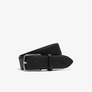 Lacoste Engraved Spännen Pique Canvas Belt Svarta | EUCYF-4578