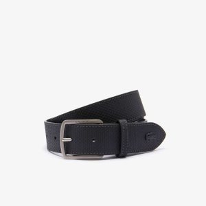 Lacoste Engraved Spännen Reversible Pique Läder Belt Mörkbruna | LFOSX-4196