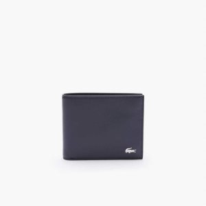 Lacoste Fitzgerald Läder Six Card Wallet Marinblå | AIFHN-5189