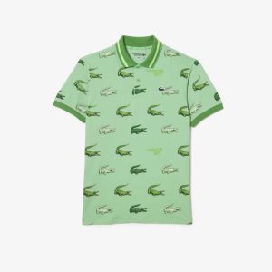 Lacoste Golf Crocodile Print Gröna Gula | OLPSU-0461