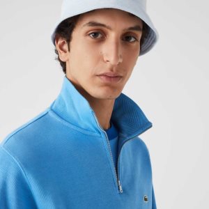 Lacoste Half Zip Bomull Sweatshirt Blå | MEVRX-2895