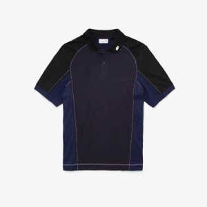 Lacoste Heritage Regular Fit Stretch Mini-Pique Marinblå Blå Svarta | QPWMH-9045