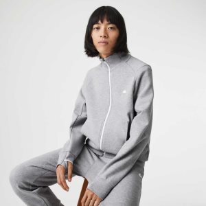 Lacoste High-Neck Bomull Blend Zip Grå | ZPYIJ-9320