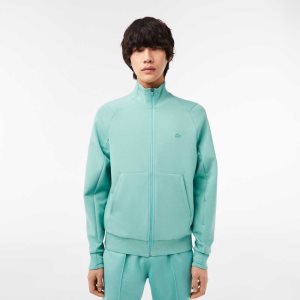 Lacoste High-Neck Bomull Blend Zip Mintgröna | YFTDX-6034