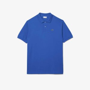 Lacoste Höga Fit Bomull Petit Pique Blå | RMBXD-0638