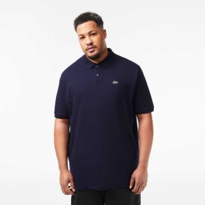 Lacoste Höga Fit Bomull Petit Pique Marinblå Blå | HDKOX-1504