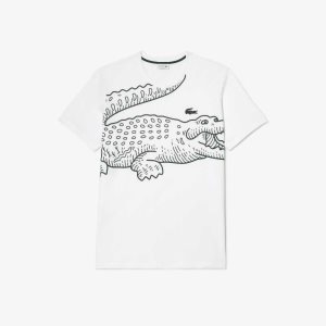 Lacoste Höga Fit Bomull Vita | SHJFT-3485