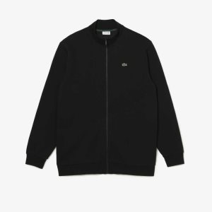 Lacoste Höga Fit Organic Bomull Zip Svarta | XSUOZ-5970