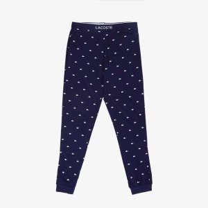 Lacoste Jersey Pajama Pants Marinblå Blå Vita | CHZPU-9145