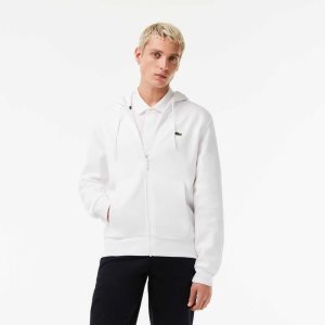 Lacoste Kangaroo Pocket Fleece Zipped Vita | PEOYF-5340