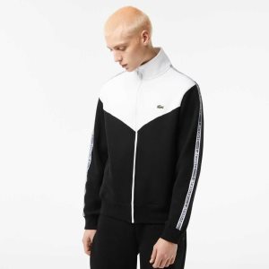 Lacoste Klassiska Fit Colorblock Zipped Svarta Vita | MRFJV-9865