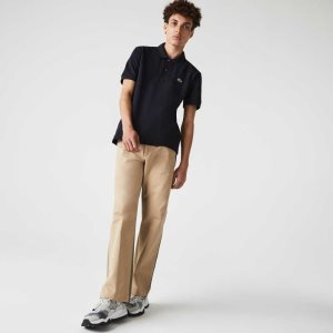 Lacoste Klassiska Fit Heavy Bomull Pique L.12.21 Marinblå Blå | JQXYE-8164