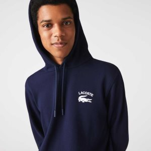 Lacoste Klassiska Fit Solid Hooded Marinblå Blå | WERBT-7986