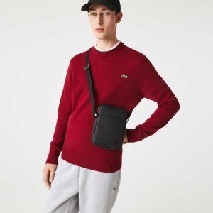 Lacoste Klassiska Petit Pique Vertical Zip Svarta | ZJHAK-0512