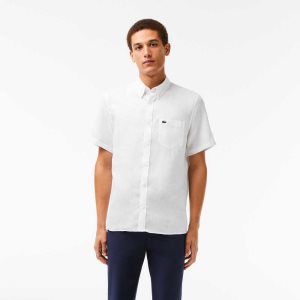 Lacoste Korta Sleeve Linen Vita | ALCTN-7502