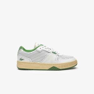 Lacoste L001 Läder Heel Pop Vita Gröna | HUTYQ-5374