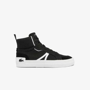 Lacoste L004 Mid Canvas Svarta Vita | GMXYF-5149