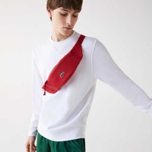 Lacoste LCST Coated Canvas Zippered Fanny Pack Röda | DKYBN-7629