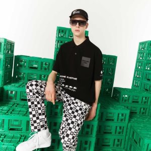 Lacoste LIVE x Minecraft Loose Fit Organic Bomull Svarta | PAKJD-1928